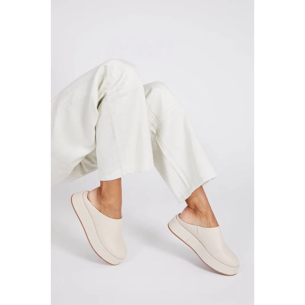 INTENTIONALLY BLANK Ivory Slip-On Platform Clogs